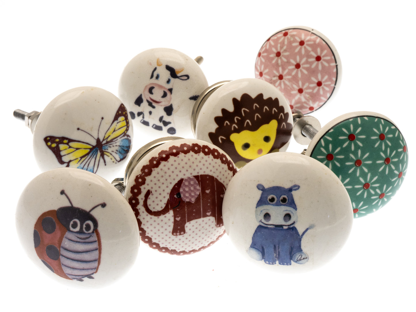 Ceramic Door Knobs 'Animal Nursery' Characters (Set of 8) EOL-13