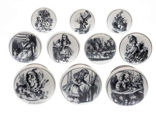 Ceramic Door Knobs Exclusive Alice in Wonderland (Set of 10)