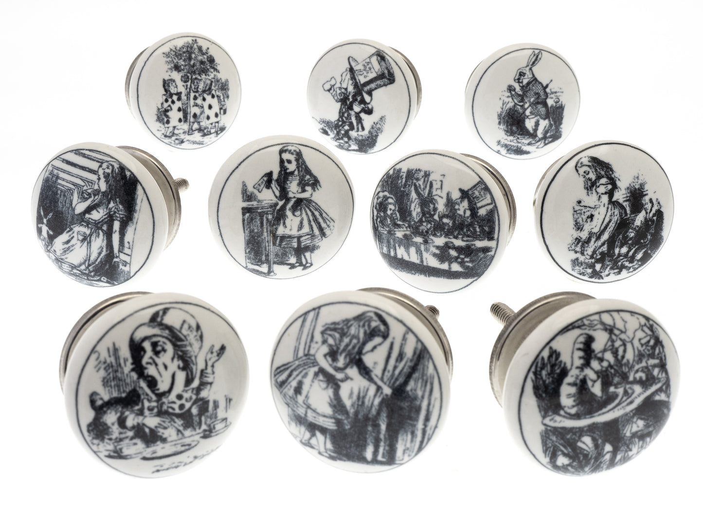 Ceramic Door Knobs Exclusive Alice in Wonderland (Set of 10)