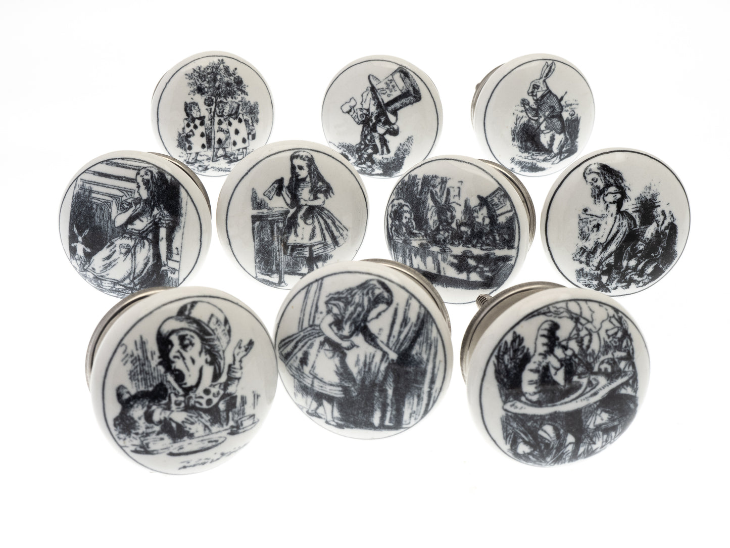 Ceramic Door Knobs Exclusive Alice in Wonderland (Set of 10)