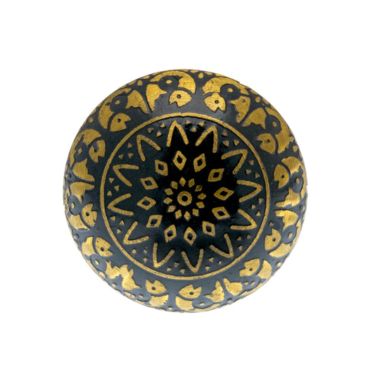 Mosaic Dome Pattern Knob - Etched Copper 40m - Grey