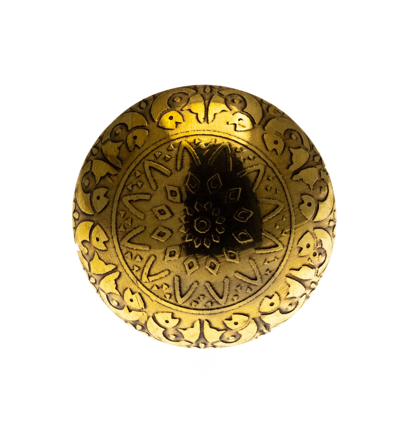 Bouton de porte à motif de dôme en mosaïque - Cuivre brillant gravé 40 mm